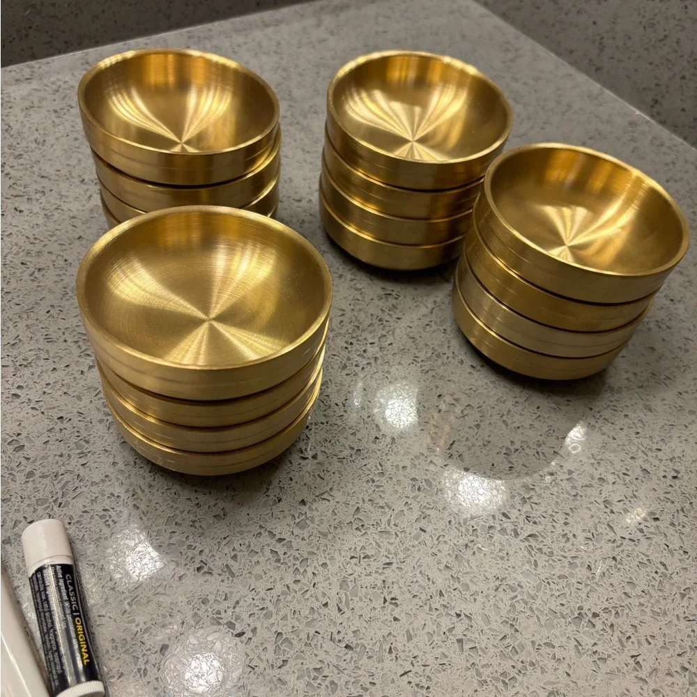 Set of 4 Gold Metal dipping Bowls SUS304
